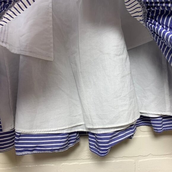 J. Crew 100% Cotton White & Blue Mini Ruffle Skirt - Picture 6 of 14